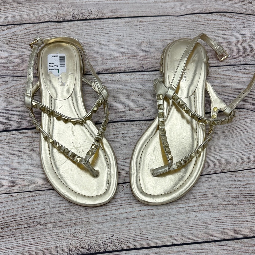 Marc Fisher Metallic Gold Sandals